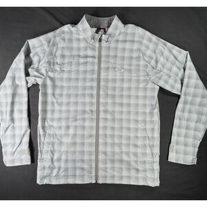 Oakley full zip lightweight jacket grey and‎ white men's Large